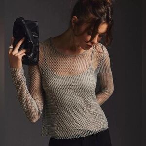 Sunday In Brooklyn Mesh Sparkle Top